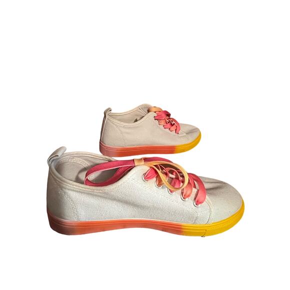 Canvas women’s sneakers with pink, yellow and orange trim size 9 - Picture 5 of 11